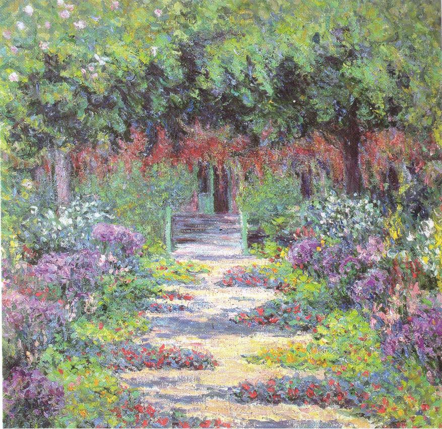 ブランシュ・オシュデ・モネ　ジヴェルニーの庭　バラの小道1926