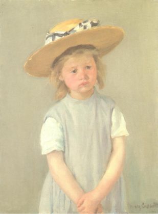 カサット　麦藁帽子の子供　1886年