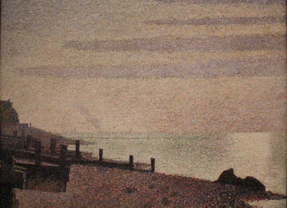 スーラ　オンフルールの夕景　1886年
