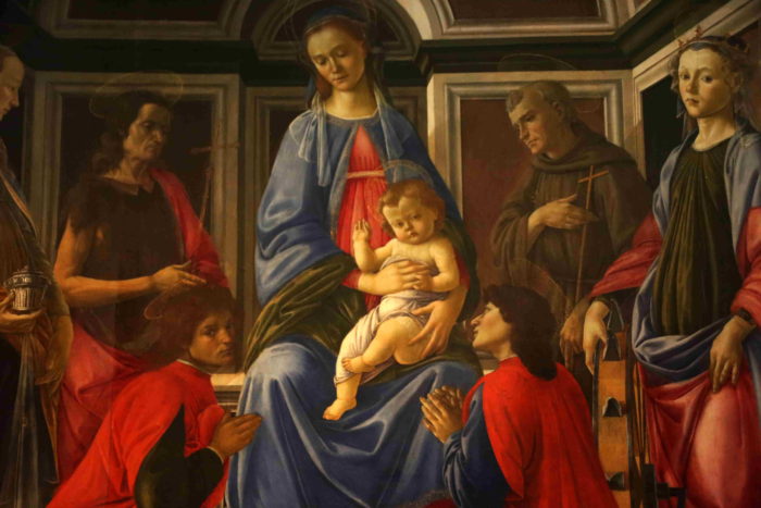 Botticelli "Altarpiece of Saint Ambrose" 聖母子と聖人達　1467-1469年