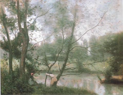 カミーユ・コロー　サン・ニコラ・レーザラスの川辺　1872年